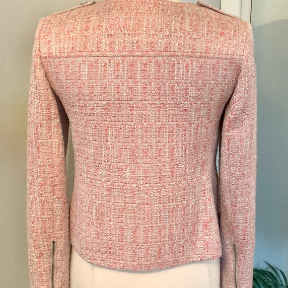 Woman’s Pink Tweed Crop Blazer Jacket Sz 4 Talbots - Picture 7 of 14